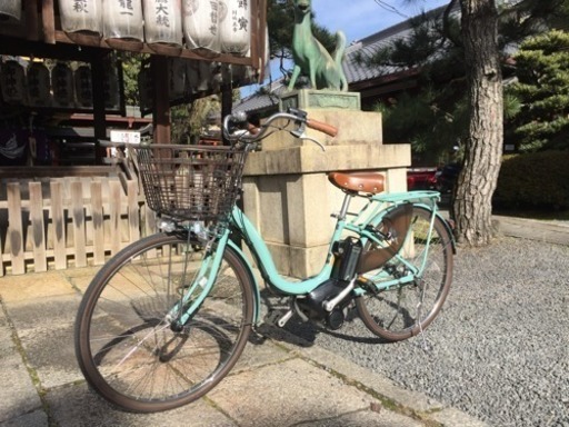 【京の楽チャリ】2019第３弾　PAS ナチュラ L　デラックス（スモーキーグリーン） 電動アシスト自転車レンタル専門店にて使用しているので安心して乗ってもらえると思います