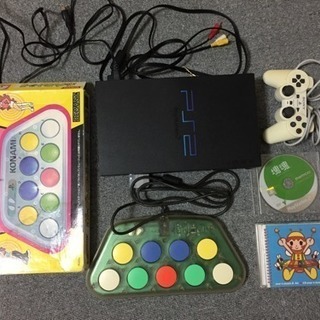 PS2とポップンミュージックのコントローラほか