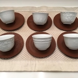 新品❗️🌠マイセン🌠レリーフ煎茶器 6客セット〈箱入り〉