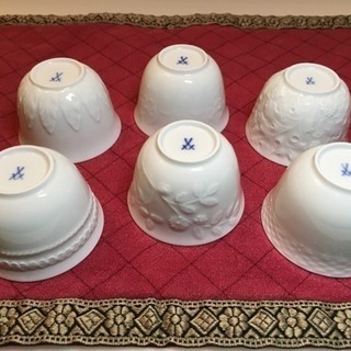 新品❗️🌠マイセン🌠レリーフ煎茶器 6客セット〈箱入り〉