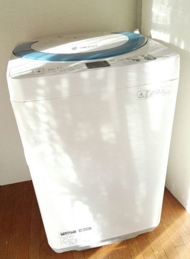 シャープ全自動洗濯機ES-GE70N`14年製 7kg給水ホース付き 新品同様