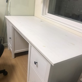 Amazon.co.jp: IKEA Hemnes Desk 引き出し2つ付き ホワイト