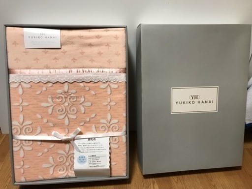 未使用保管品 YUKIKO HANAI 洗える綿毛布 140×200cm