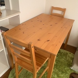 IKEA 4人がけダイニングテーブル＋椅子2脚 JOKKMOKK