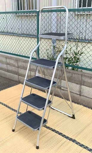 脚立 梯子 ハシゴ はしご 5段 ブラック×シルバーカラー 50×170×高さ7cm JM2568)【取りに来られる方限定】