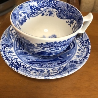 Spode ホワイトイタリアン 大皿とカップソーサーお皿の5客セット