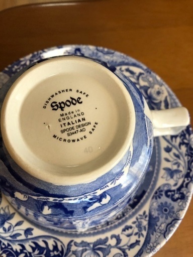 Spode ホワイトイタリアン 大皿とカップソーサーお皿の5客セット | www