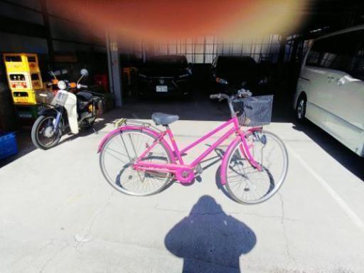 中古自転車 27インチ ピンク色