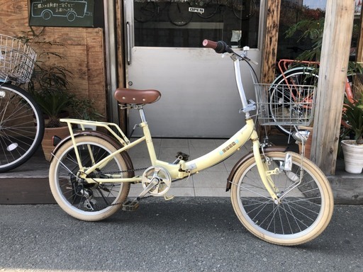 【中古】カゴ付きギア付きミニベロ