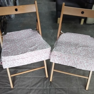 ［IKEAイケア折り畳み椅子TERJE］2脚セット⁑リサイクルシ...
