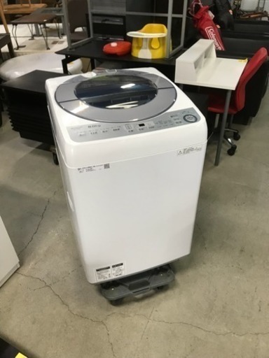 2018年製 SHARP 全自動電気洗濯機 ES-GV8B-S 8.0kg 風乾燥付き ちょこっとキズあり