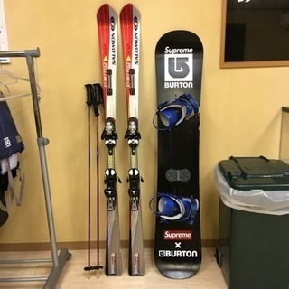SALOMON スキー（160cm）&ストックのセット