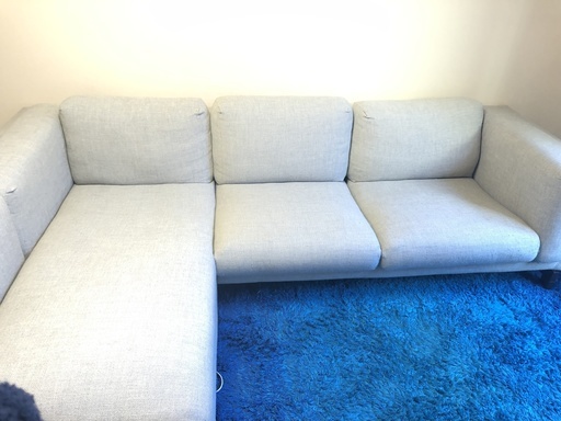 IKEA３人掛けソファ・寝椅子付き　NOCKEBY ノッケビー（木製脚・ベージュ）