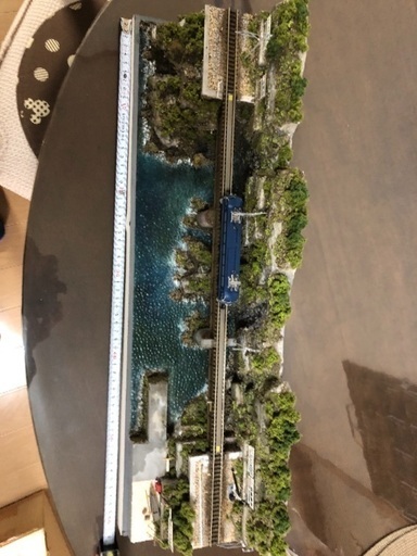 ★商談専用品★　Ｎゲージ・ジオラマ【河川のある昭和下町情景(電車・船付)】 ☆商談専用品☆ Nゲージ・ジオラマ【河川のある昭和下町情景