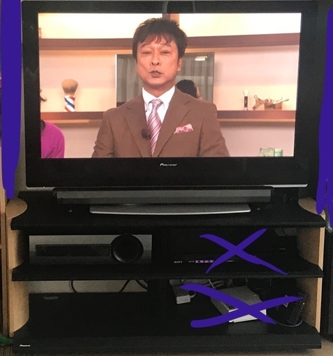 42型TV(PioneerパイオニアPDP-427HX)スピーカー(SA-SWR33)テレビボードセット