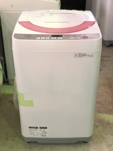 激安処分特価！！！《ピンクが可愛い♪》2016年製 SHARP/シャープ■6.0kg ES-GE60R 全自動洗濯機 ピンク 槽洗浄機能