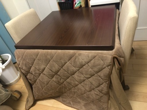 値下げ　椅子2脚 布団付き こたつテーブルセット