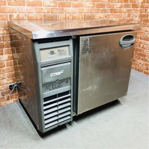 【厨房】フクシマ 1ドア冷蔵コールドテーブル テーブル型冷蔵庫 YRC-090RM2 154L 13年製