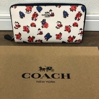 コーチ、長財布、鮮やかな花柄(^^)、新品未使用！