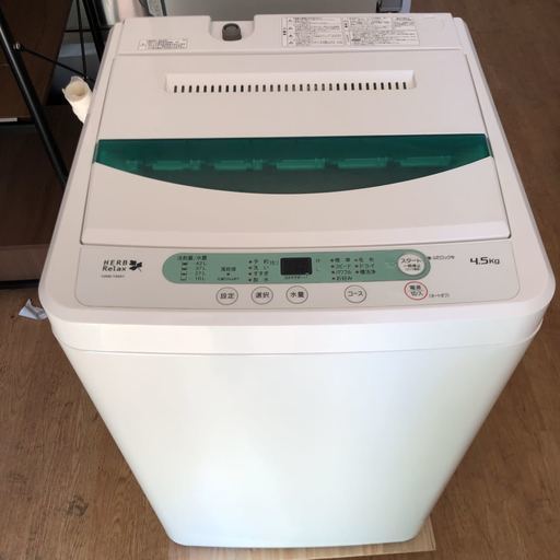 更に2,000円値引き可能！  HERBRelax 洗濯機 YWM-T45A1 2016年製造 565×534×890 洗いのみ15分 4.5kg／42Ｌ 50/60Hz用 家財便Bランク