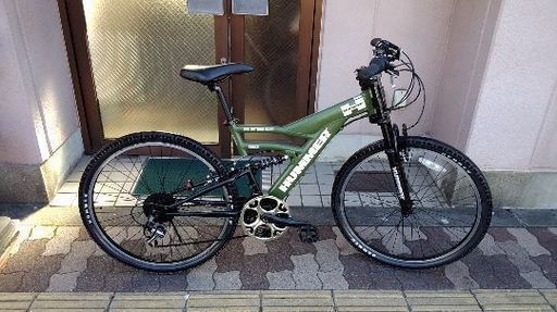 HUMMER[ハマー]W-CROWN 26吋マウンテンバイク アルミ/Wサス/18speed/マットグリーン