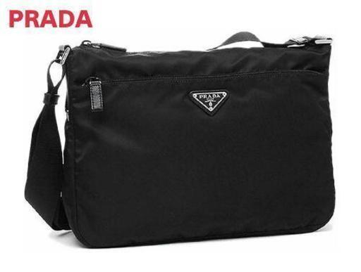PRADA italy 直営店/正規メンズショルダーブラック新品