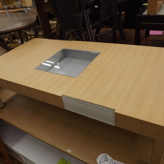 センターテーブル 引出し収納付き 飾り窓付き 幅:120cm 札幌 西岡 