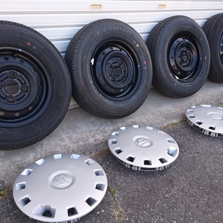 エブリィ ジョインターボ 純正タイヤ＆ホイールキャップ付き 新車外し
