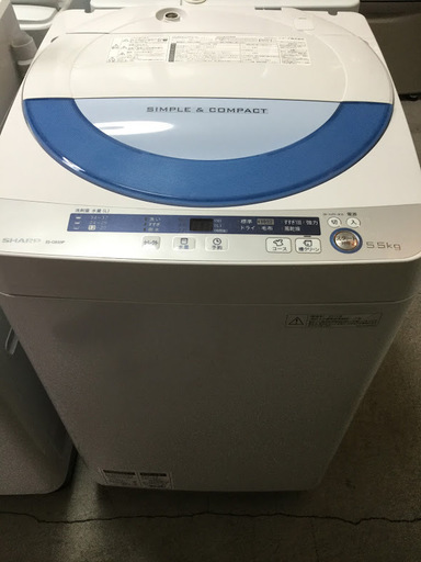 【送料無料・設置無料サービス有り】洗濯機 2016年製 SHARP ES-GE55P-A 中古