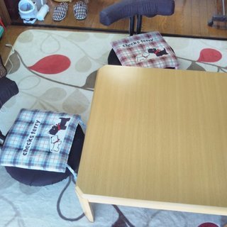 京都新生活家財　テーブル/こたつ ＆ 回転式 座椅子　セットでお得！
