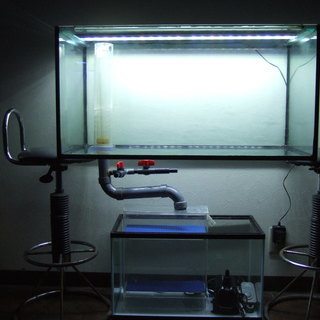 ガラス水槽　オーバーフロー　９０×４５×４５　引取り限定　台なし