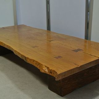 モリシゲ家具 大きい座卓 無垢 一枚板 かなり重いです。200×95×33cm 