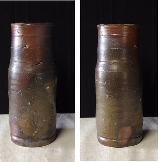 人間国宝　藤原啓　備前焼　花瓶　共箱 ogawashodou_3-0824-fujiwarakei