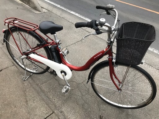 244電動自転車ヤマハパスナチュラ　オレンジレッド