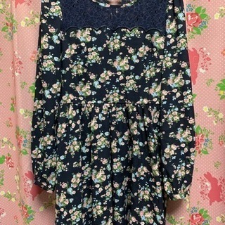 値下げingni イング 花柄ワンピース ネイビー ぶるーさいだぁ 赤嶺のワンピースの中古 古着あげます 譲ります ジモティーで不用品の処分