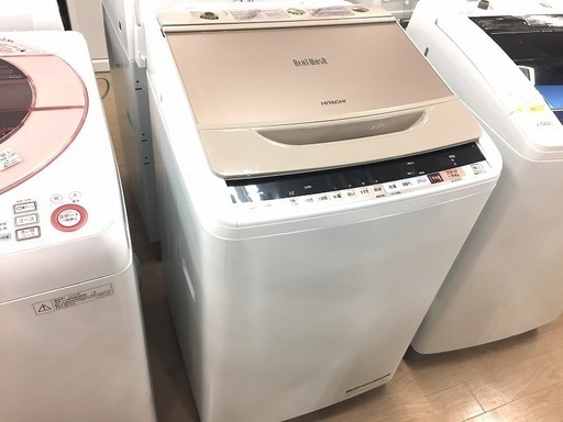 【12ヶ月安心保証付き】全自動洗濯機　HITACHI　2018年製　BW-V80B　ビートウォッシュ