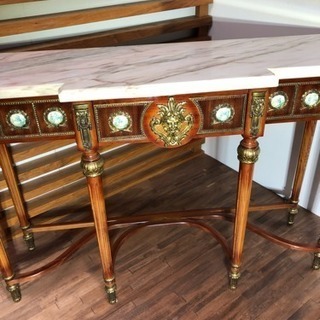 🔶🔶🔶 スペイン製、鋳物金具、高級コンソールテーブル、大理石