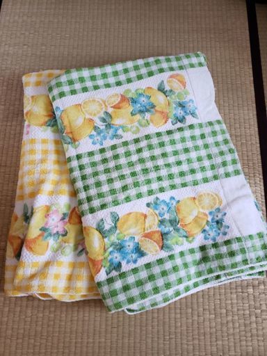 タオルケットフルーツ柄二枚 黄 緑 まる 用賀の寝具 タオルケット の中古あげます 譲ります ジモティーで不用品の処分 タオルケットフルーツ柄二枚 黄 緑 まる 用賀の寝具 タオルケット の中古あげます 譲ります ジモティーで不用品の処分