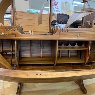 帆船型アンティーク調ワインラック【トレファク岸和田】