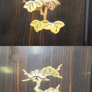 最高級 黒檀 唐木 象嵌 模様 ダイニングセット 5人用 テーブル/椅子5脚セット　/SR2 