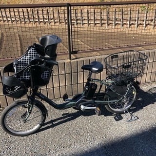 取り引き中【美品・カゴ付き】子ども乗せ電動自転車:Panasonicギュット
