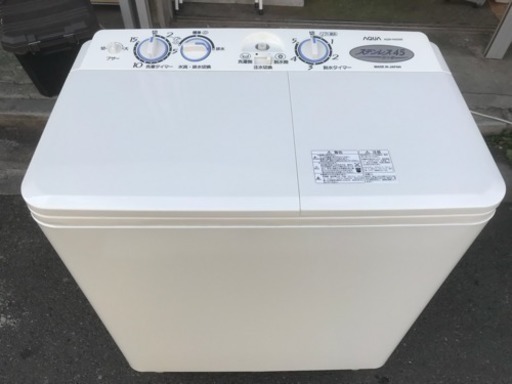 洗濯機 aqua アクア 二槽式 2014年 AQW-N45 川崎区 使用約一年 SG