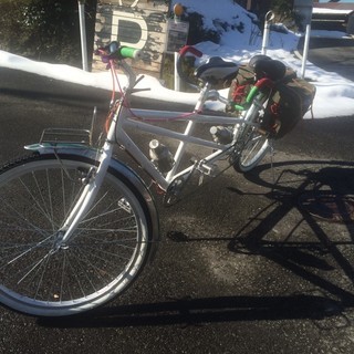 タンデム　法改正で公道を走れます　二人乗り自転車　　新車を品よく仕上げました