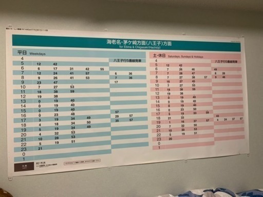 JR相模線 橋本駅 ホーム4番線時刻表 2010年
