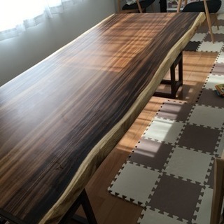 一枚板テーブル 長め 希少 モンキーポッド
