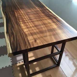 一枚板テーブル 長め 希少 モンキーポッド