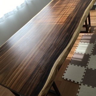 一枚板テーブル 長め 希少 モンキーポッド