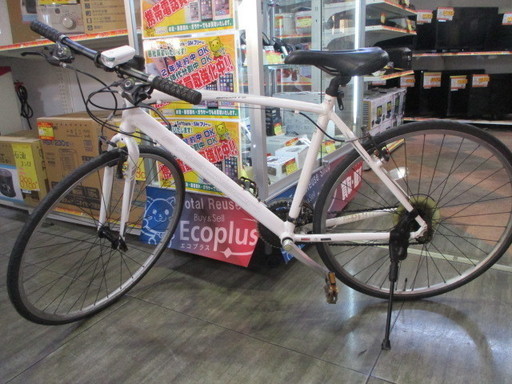 エコプラス小倉南店】イグニオ IGNIO ホワイト 24段変速 クロスバイク