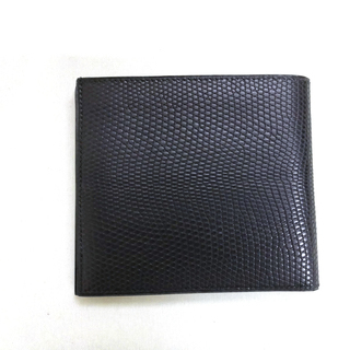エルメス 財布 札入れ 二つ折り メンズ リザード G刻印 黒 140072
