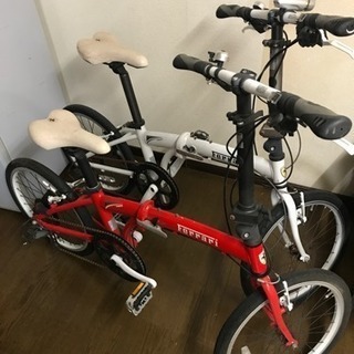 フェラーリ白 折りたたみ自転車！バッグ付！